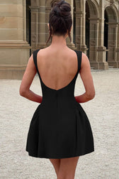 Solid Sleeveless Backless Bodycon Cocktail Dress 14