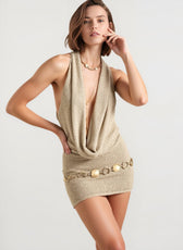 Sequin Halter Sleeveless Party Mini Dress