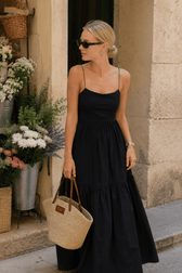 Solid Backless Long Dress