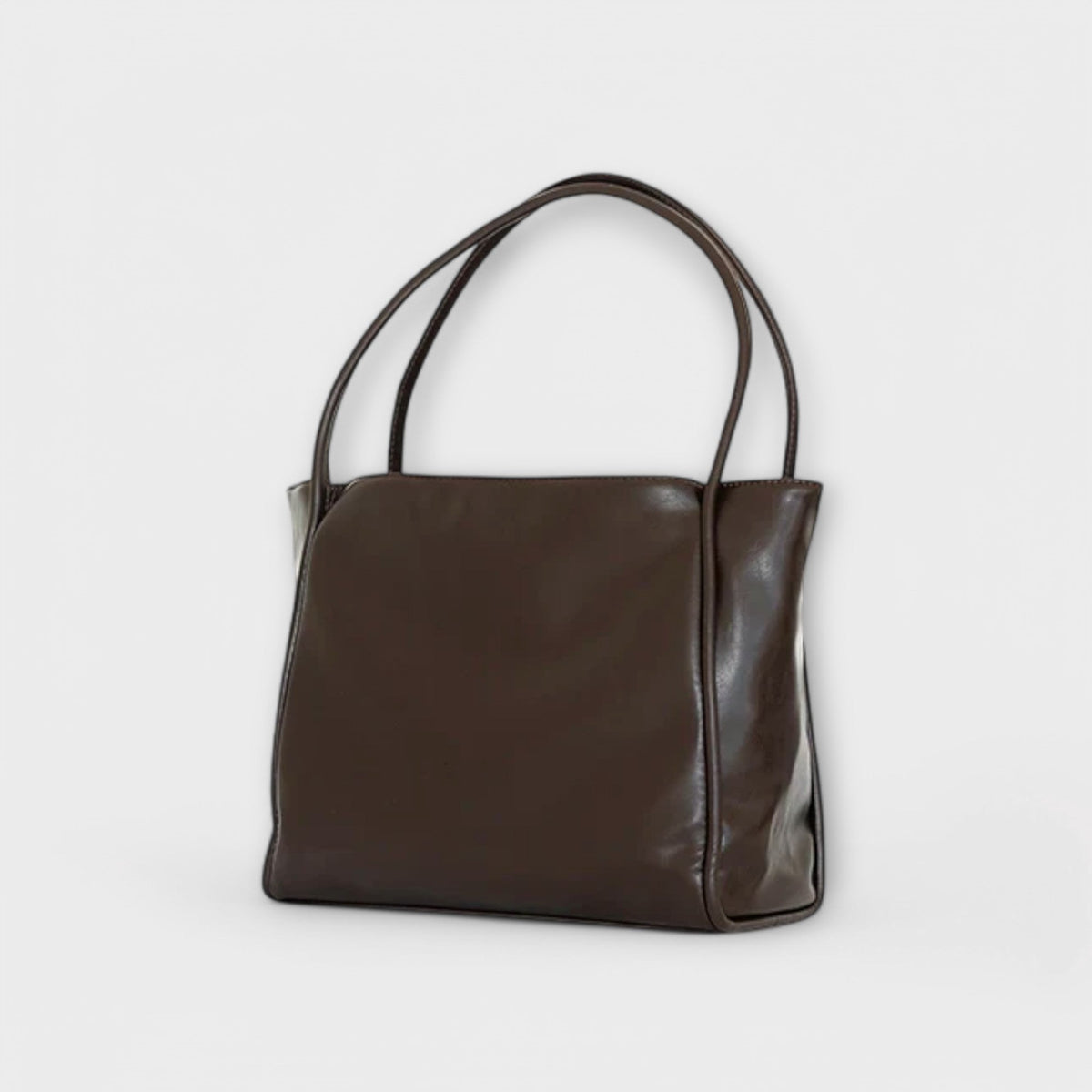 Slouchy Faux Leather Shoulder Tote Bag