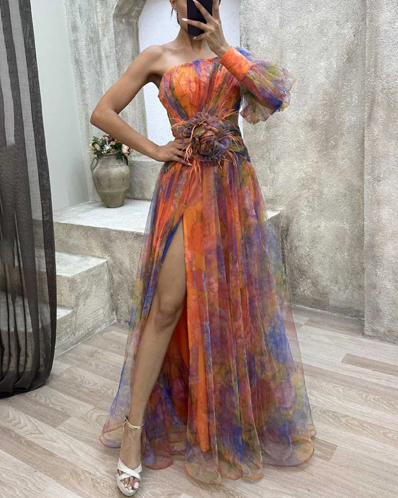 Leila Statement Dress with Long Sleeves Chic Silhouette Collection
