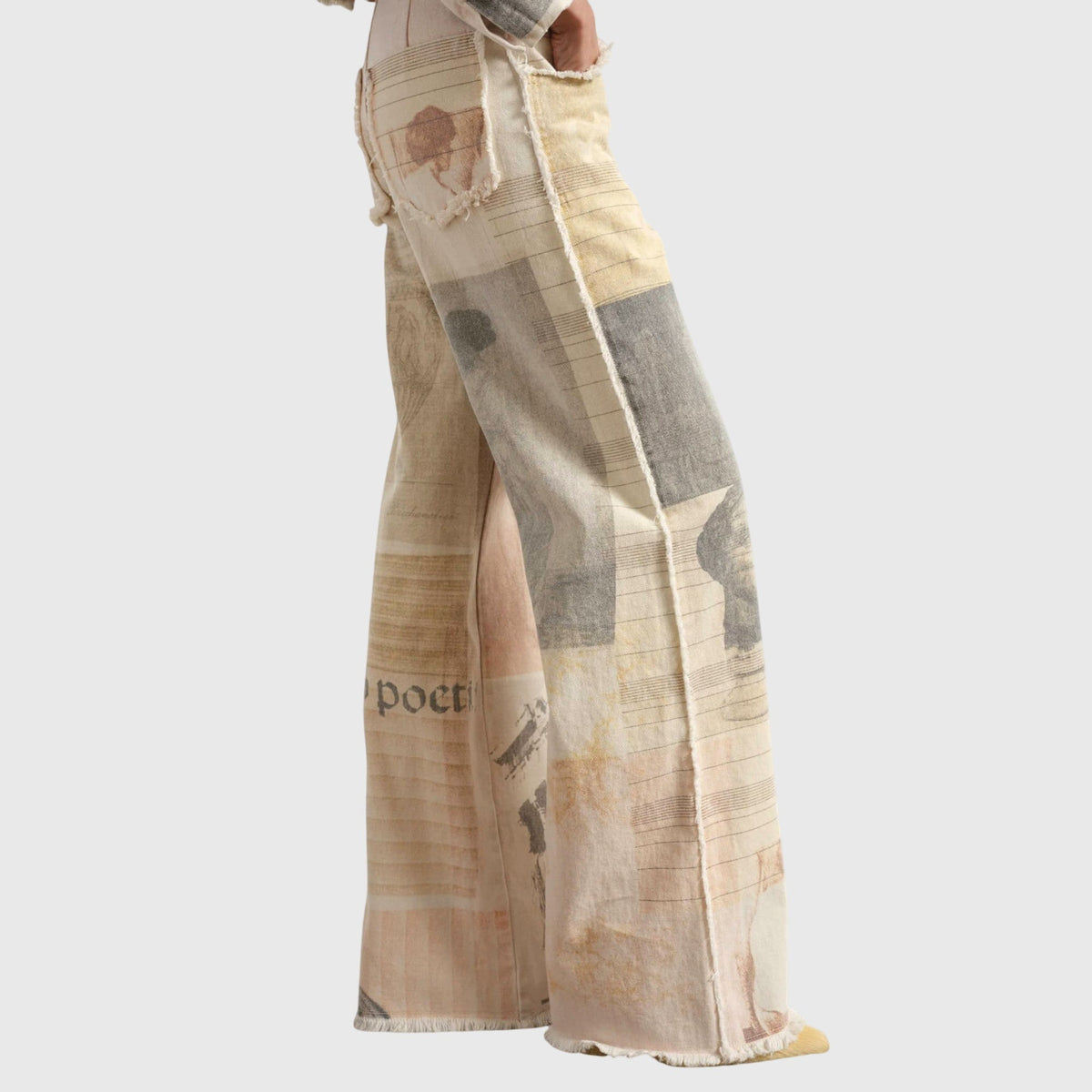 Photo Print Wide Leg Jeans