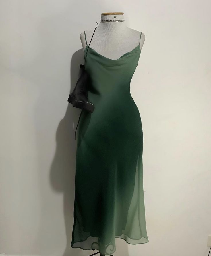 Simple Green Chiffon Prom Dress Birthday Party Dress cc1776