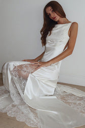 Backless Sheer Elegant Floor Length Lace Dress