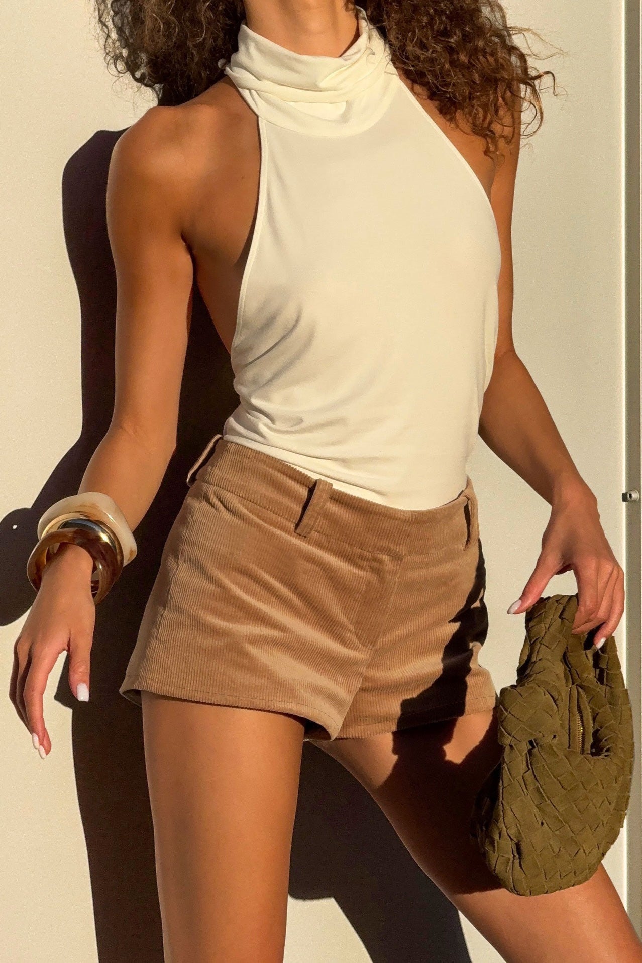 Corduroy Low Rise Chic Tailored Shorts