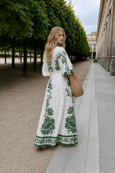 Printed Long-Sleeve Boho Dress
