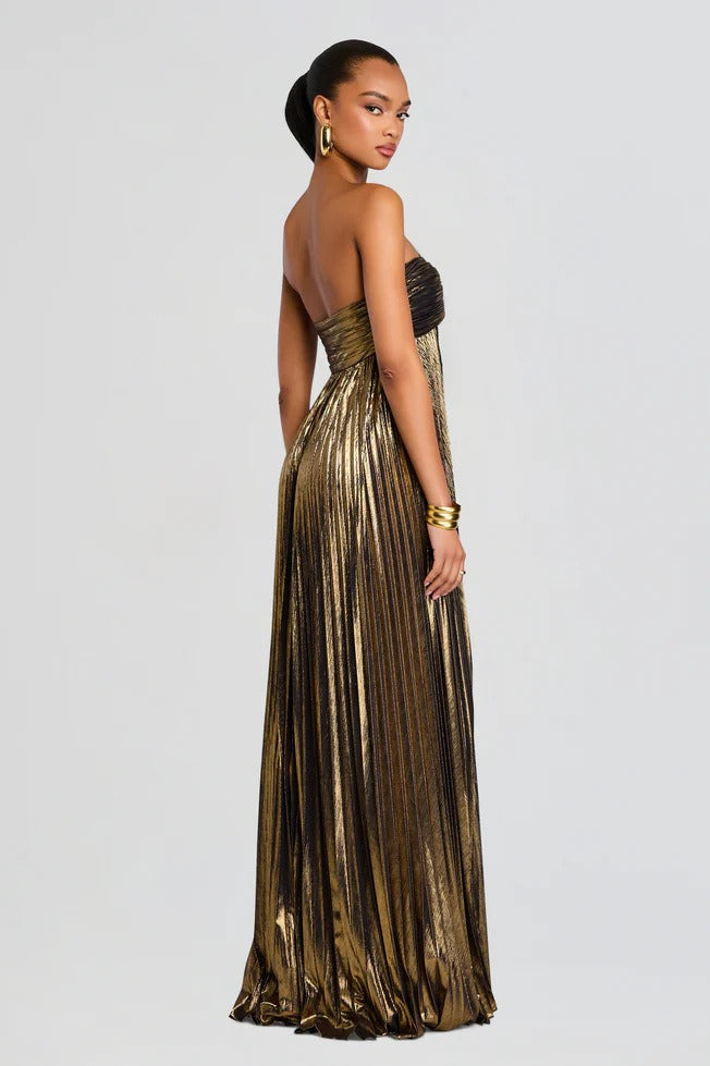 Strapless Slit Slip Prom Dress