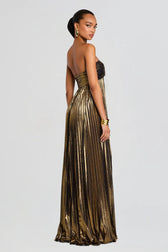 Strapless Slit Slip Prom Dress