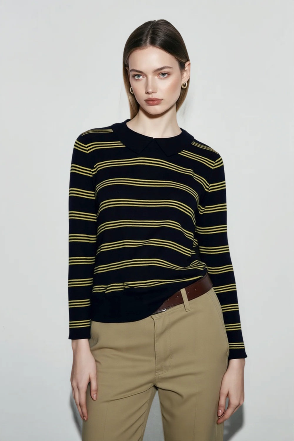 Relaxed Fit Striped Knit Top