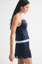 Polka Dot Satin Cami Top