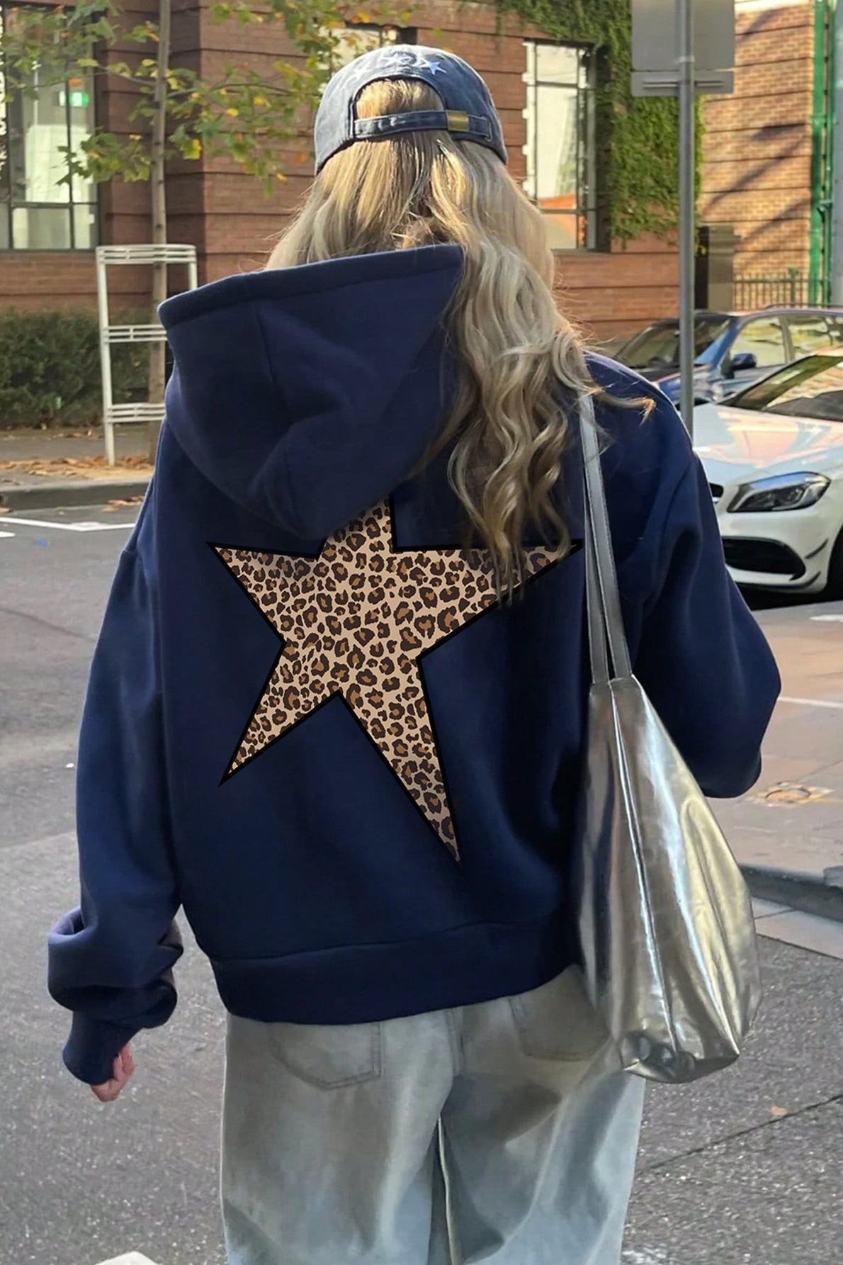 Casual Leopard Star Print Hoodie