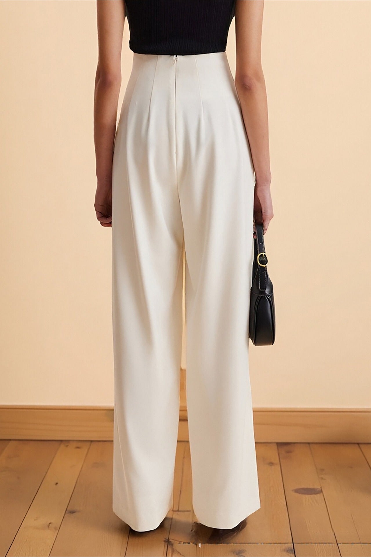 Asymmetrical Waist High Waist Wide Leg Pants