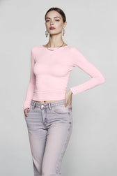 Basic Round Neck Long Sleeve Pullover Tee