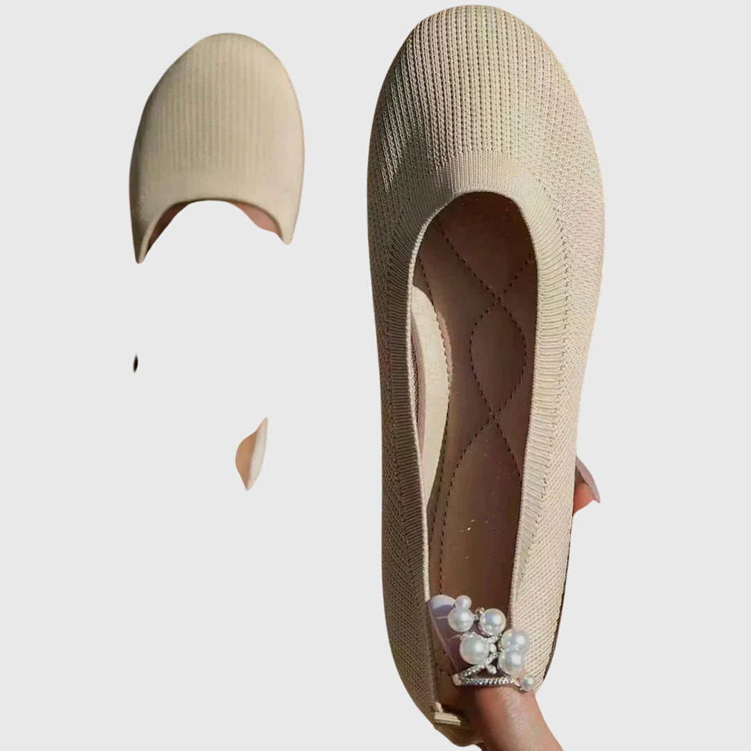 Round Toe Slip On Knit Ballet Flats