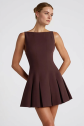Pleated Sleeveless Slim Elegant Work Dress