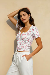 Vintage Print Fitted T-shirts