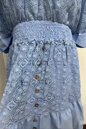 Lace Panel Batwing Sleeve Boho Dress