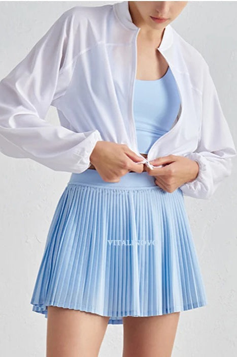 Cropped Zip-Up Athletic Jacket