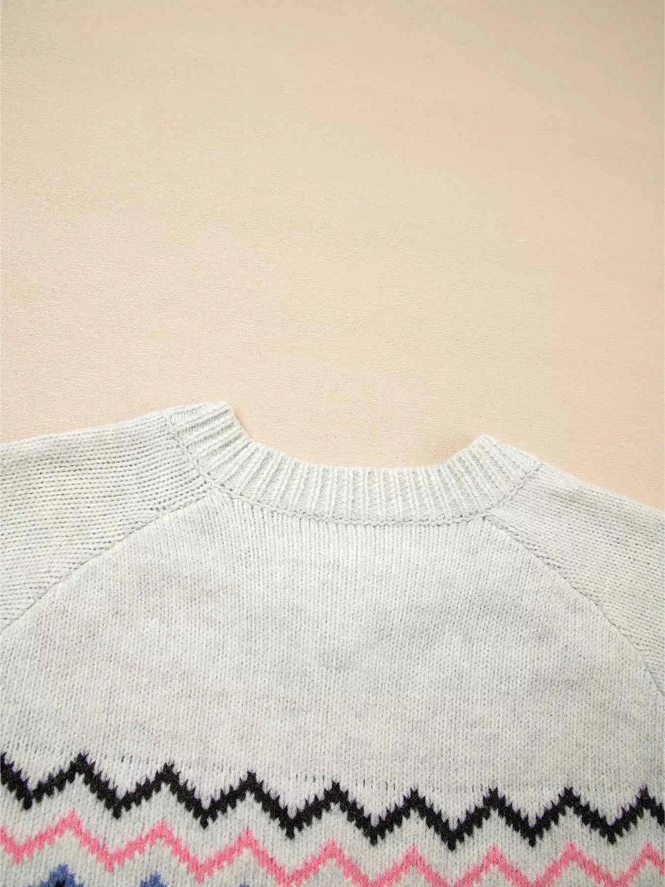 Stripe Geometric Button Up Sweater Cardigan