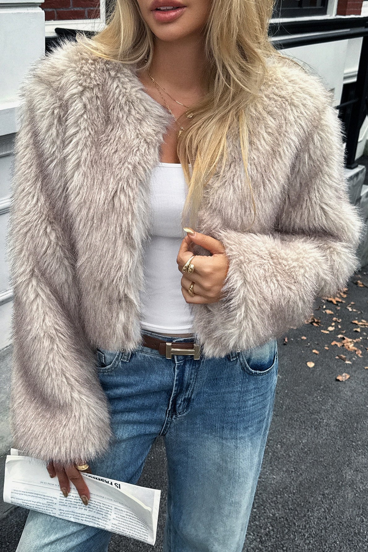 Casual Solid Knit Coat