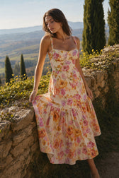 Bardot Flounce Hem Ditsy Floral Slip Dress