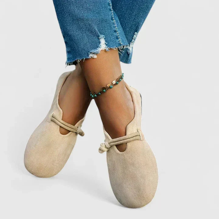 Round Toe Rope Detail Slip On Flats