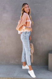 Brushed Waffle Long Sleeve Coat