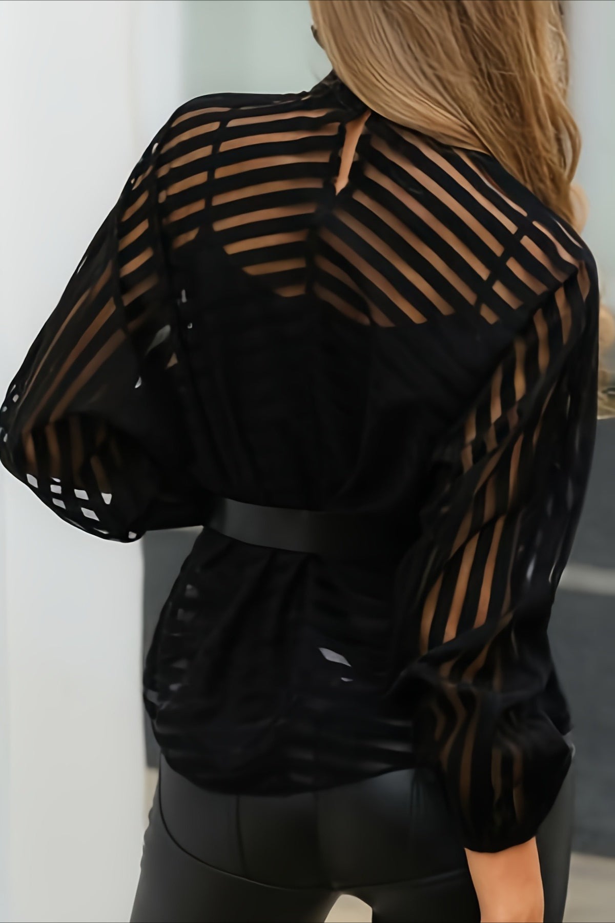 Striped Relaxed Fit Long Sleeve Chic Versatile Blouse