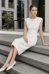Sleeveless High Waist Slim Work Dress