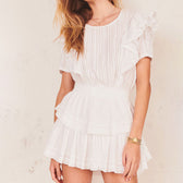 White Lace Layered Mini Dress - View 7