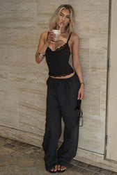 Lace Trim Fitted Cami Top