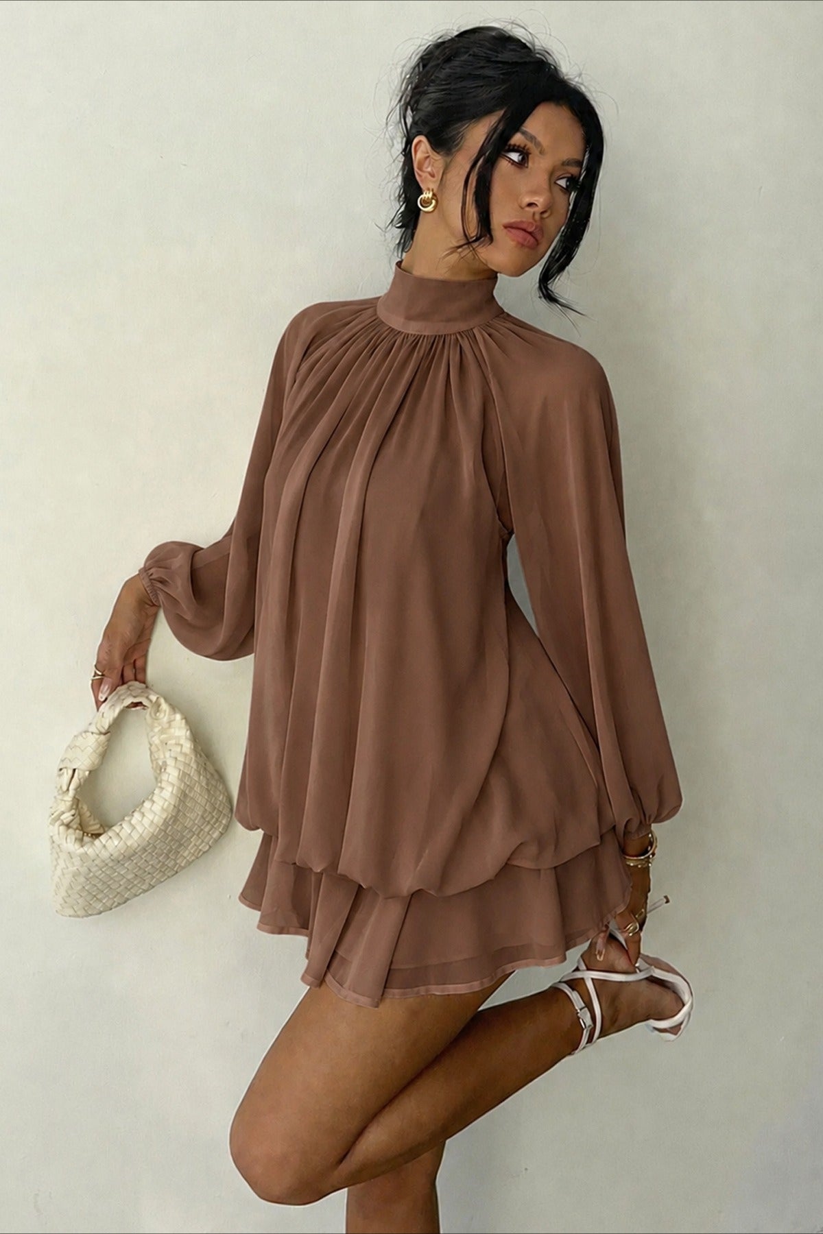 High-Neck Mini Dress