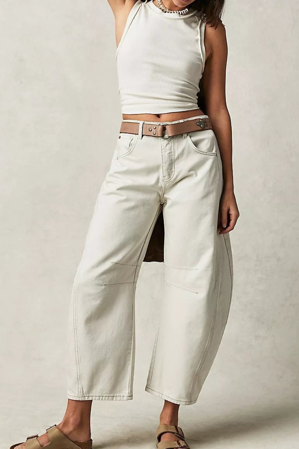 Vintage Washed Wide-Leg Denim Jeans