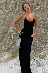 Sexy Backless Curve Fit Slip Dress