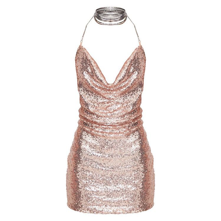 Self Love Metallic Mesh Crystal Straps Mini Dress 5