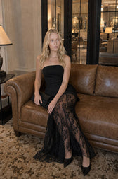 Strapless Lace Skirt Elegant Two Piece Skirt Set