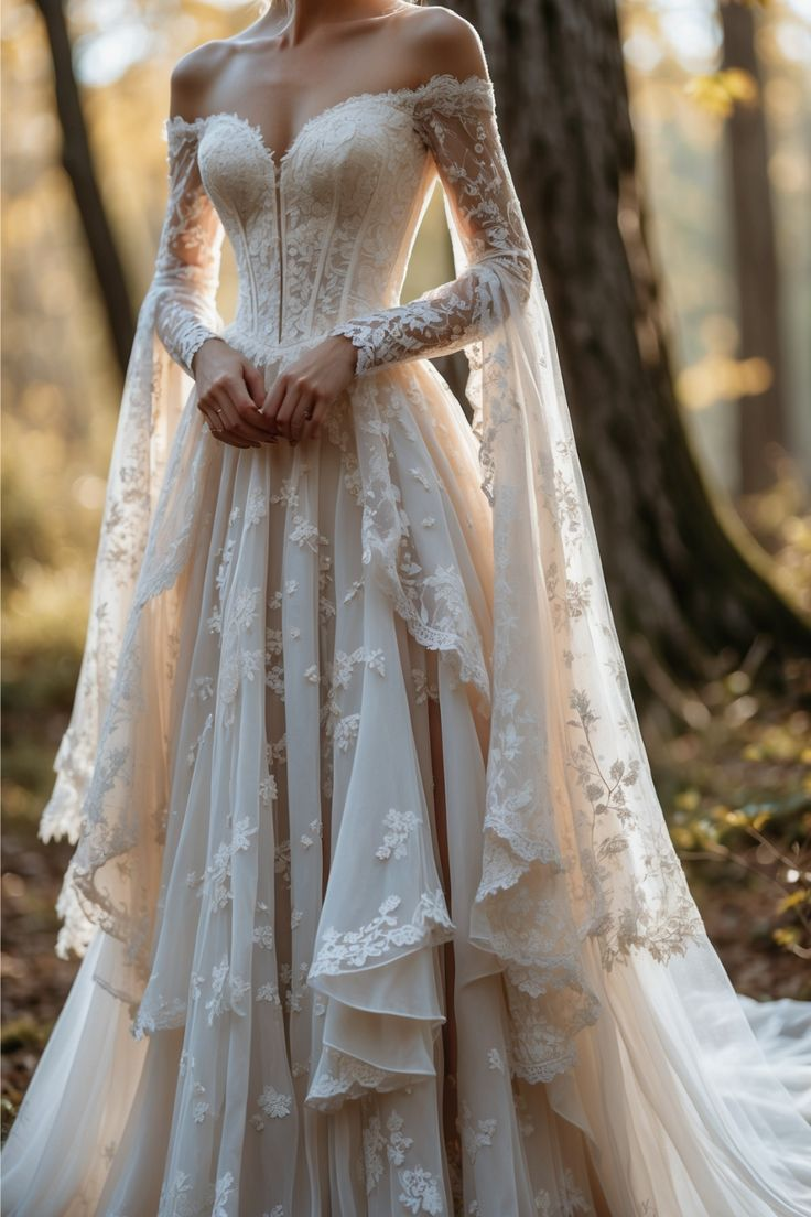 Fairytale Forest Bridal Gown Lace Wedding Dress