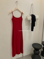 Spaghetti Strap Bodycon Slip Maxi Dress 27