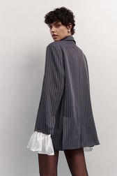 Oversized Ruffle Lace Sleeve Blazer