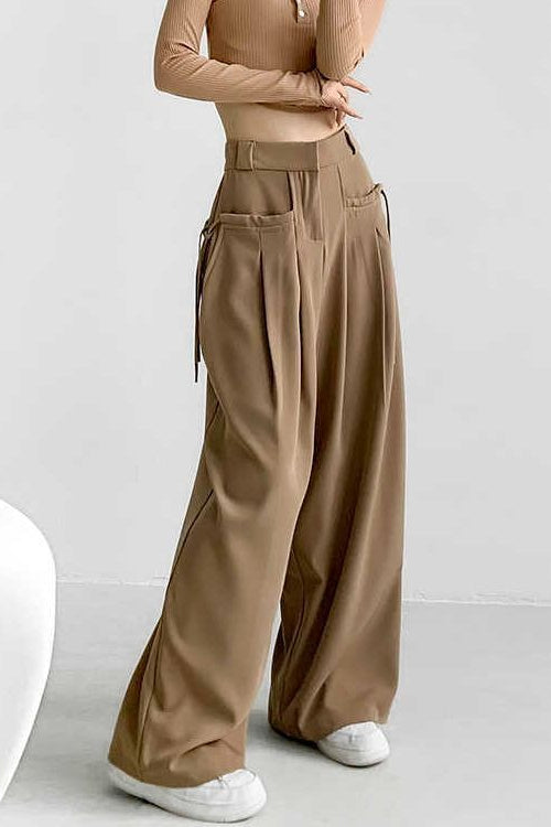 High Waist Fluid Wide Leg Pants