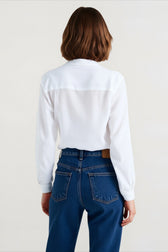 Linen Long Sleeve Pleated Blouse