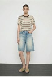 Vintage Wash Straight Cutoff Shorts