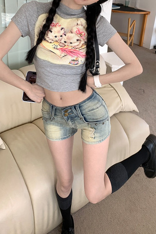 Low-Rise Straight-Leg Denim Jeans