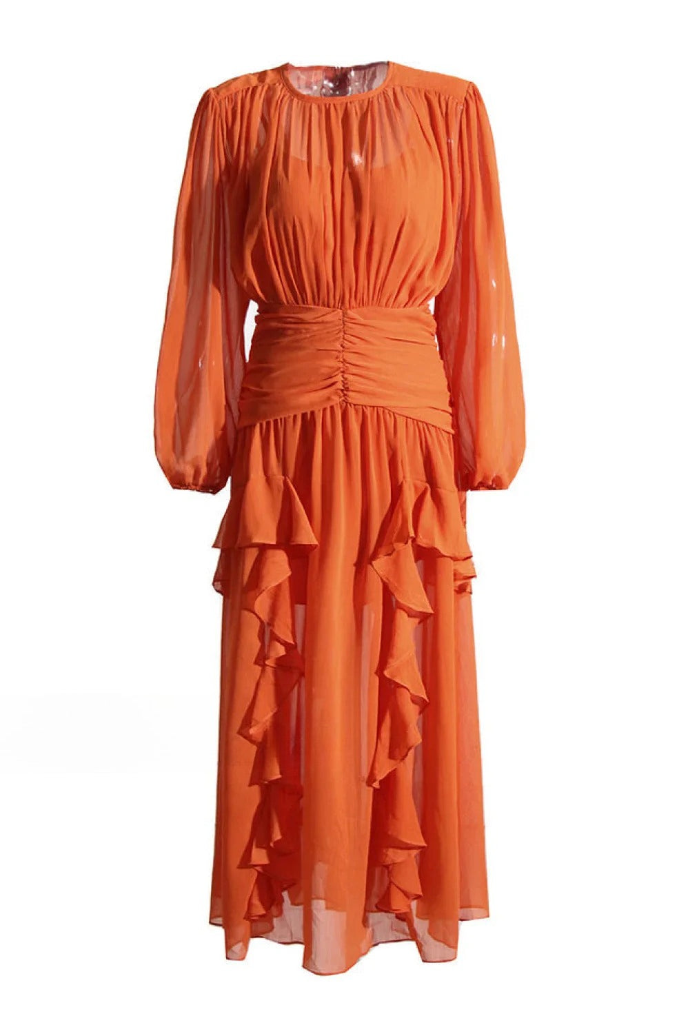 Leonie Ballon Stylish Long-Sleeved Maxi Dress