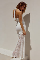 Halter Backless Sleeveless Bodycon Lace Dress