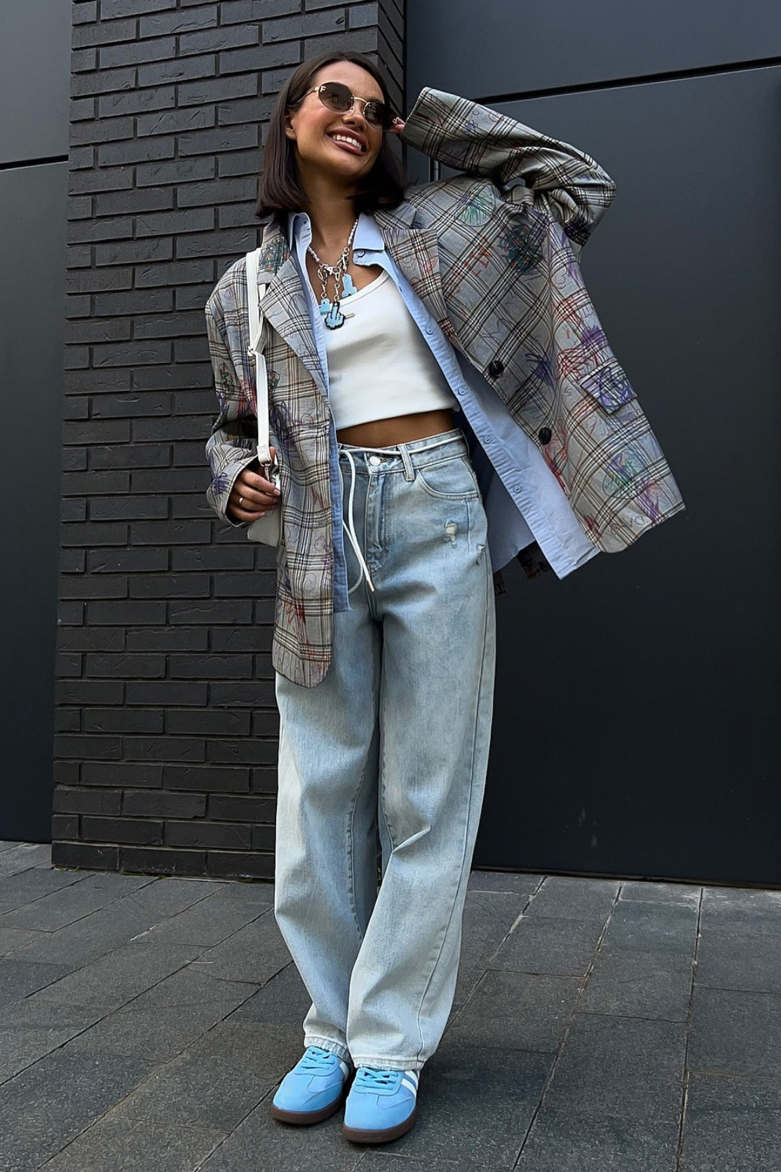 Street Art Printed Relaxed Fit Blazer