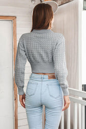Long Sweater Round Cropped Arm With Neck