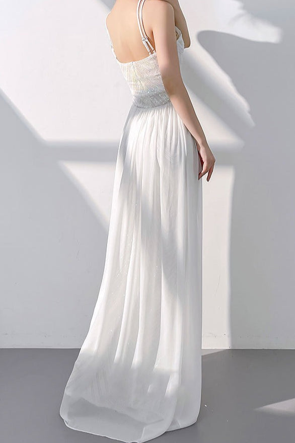 Beaded Sequin Halter Neck Mermaid Maxi Gown