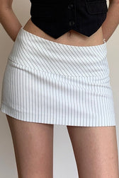 Diagonal Stripe Low Waist Bodycon Mini Skirt