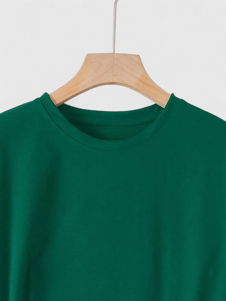 Heart Print Crew Neck Short Sleeve T-Shirt